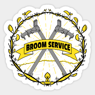 Broom Service Fancy Grey Sticker